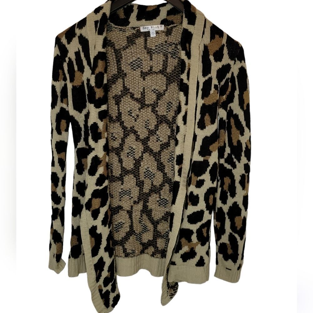 Say What? Animal Print Cardigan Size Medium